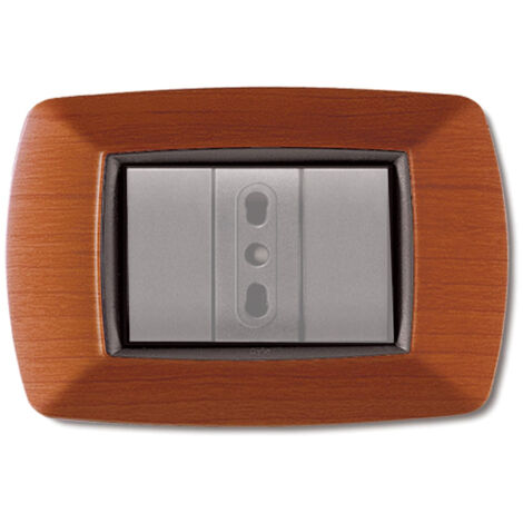 Elettrocanali Placca my life 3 posti color legno