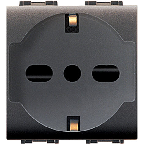 Elettrocanali Presa Shuko Bivalente Italiana Tedesca Nera Triv.Sic.Mylife2P+T10/16A ECL4050
