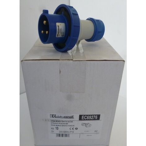 ELETTROCANALI - SPINA DRITTA IP67 220/240V 2P+T 32A