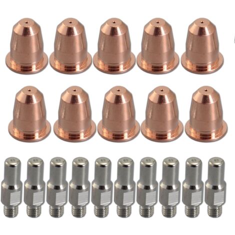 Elettrodi al plasma PR0110, punte per ugelli al plasma PD0116-08 da 0,8 mm per torcia da taglio al plasma S45, 20 pezzi