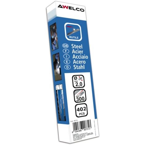 elettrodi rutilici per saldatrice mma diametro 2,0 mm x 300 mm 402 pezzi - awelco