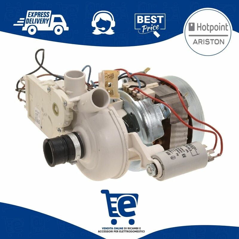 Image of Elettropompa Motore Motopompa Lavastoviglie Hotpoint Ariston Indesit C00078566 - Bianco