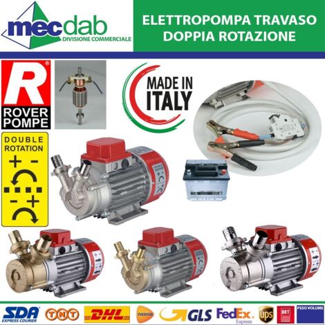 ELETTROPOMPA TRAVASO GASOLIO MARINA 20 ROVER - 12 VOLT HP 0,5 LT/H 1700 H.MAX MT 24 MM 20 - 1 pezzo