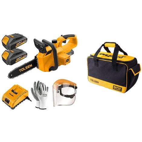 ELETTROSEGA A BATTERIA SERIE MP20V + 2 BATTERIE DA 2.0AH + CARICABATTERIE 2.0AH + GUANTI TAGLIA 10 + VISIERA PROTETTIVA + BORSA