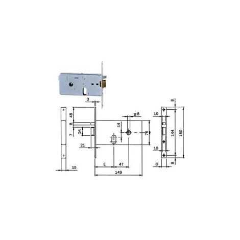ELETTROSERRATURA DA INFILARE PER FASCE MM.76 H 551  mm.60, frontale mm.16 (5516010)    ISEO