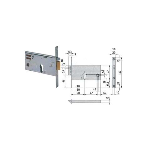 ELETTROSERRATURA DA INFILARE PER FASCE MM.77 H 1435- - mm.70 (14351700) - 1 pezzi CISA