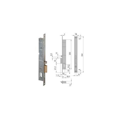 Elettroserratura Da Infilare Per Montanti 14020 - mm.15 DX (14020151)