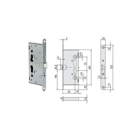 ELETTROSERRATURA DA INFILARE PER PORTE TAGLIAFUOCO ANTIPANICO 13110  mm.65 (13110650)    CISA