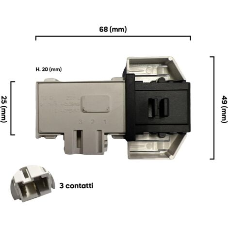 Elettroserratura Microritardatore per Lavatrice Bosch Siemens, Numero Contatti 3, Dimensioni 68x49 (mm), modelli Compatibili WXP WM CM CWF WAA