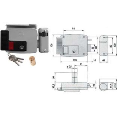 ELETTROSERRATURA PER CANCELLI CON TETTO E PULS. INT. VERNIC. 11731 N7- - mm.50 SX (11731502N7) - 1 pezzi CISA