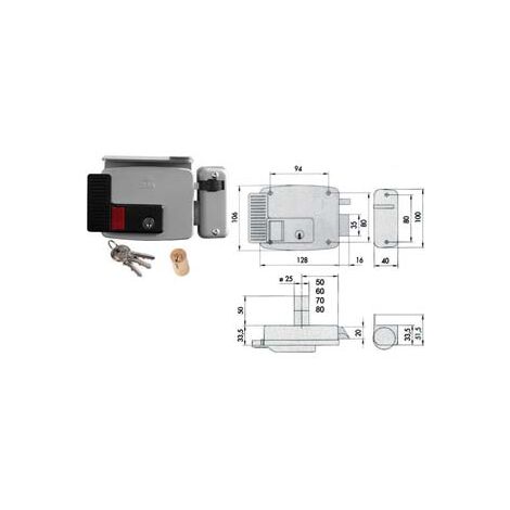 ELETTROSERRATURA PER CANCELLI CON TETTO E PULS. INT. VERNIC. 11731 N7- - mm.60 DX (11731601N7) - 1 pezzi CISA