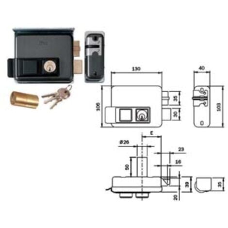 IS&EACUTE Elettroserratura per cancelli con tetto foro vairabile 53n515 - mm.50-80 dx (53n5151) 1 pezzi Iseo