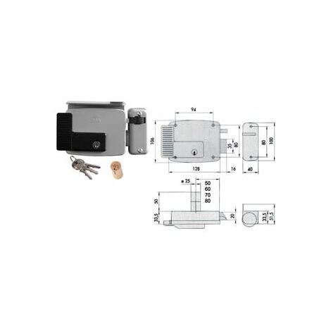 ELETTROSERRATURA PER CANCELLI CON TETTO VERNICIATA 11721 N7- - mm.60 DX (11721601N7) - 1 pezzi CISA