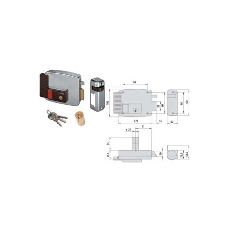 ELETTROSERRATURA PER CANCELLI SENZA TETTO CON PULSANTE E FERMO A GIORNO 11931- - mm.70 SX (11931702) - 1 pezzi CISA
