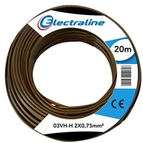 Elettroservice cavo 03vh-h sezione 2x0,75mm lunghezza 20 metri colore oro 10714