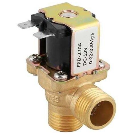 Elettrovalvola 1/2" G, elettrovalvola in ottone 12V interruttore ingresso acqua normalmente chiuso con filtro