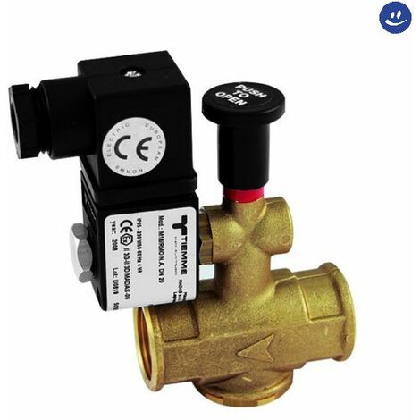 Elettrovalvola a riarmo manuale normalmente aperta per gas 3/4  230 vac TIEMME