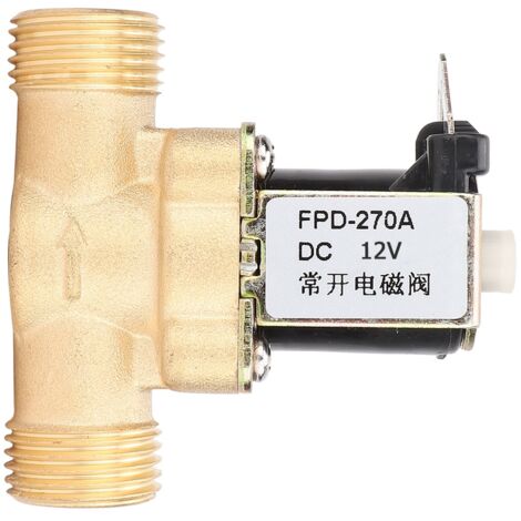 Elettrovalvola a solenoide in ottone G1/2" normalmente aperta, interruttore di ingresso acqua (12V CC)