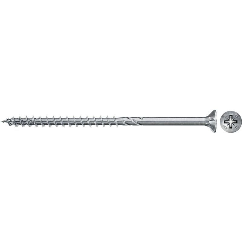 Viti per Legno o Truciolare a Filetto Parziale, Pozi, Testa Svasata Piana, Blu (Passivato), 3.5 x 40 mm - Fischer