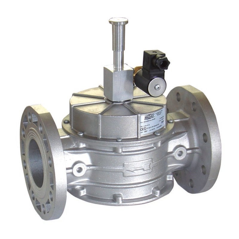 Electrovanne gaz à réarmement manuel normalement ouverte 500 mbar ev rm na dn65 pn16 pe500mbar 230vac m16/rm na ex08 008