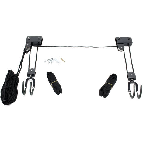 Elevador de bicicleta 45kg soporte de kayak elevador de techo colgador con gancho y poleas canoas