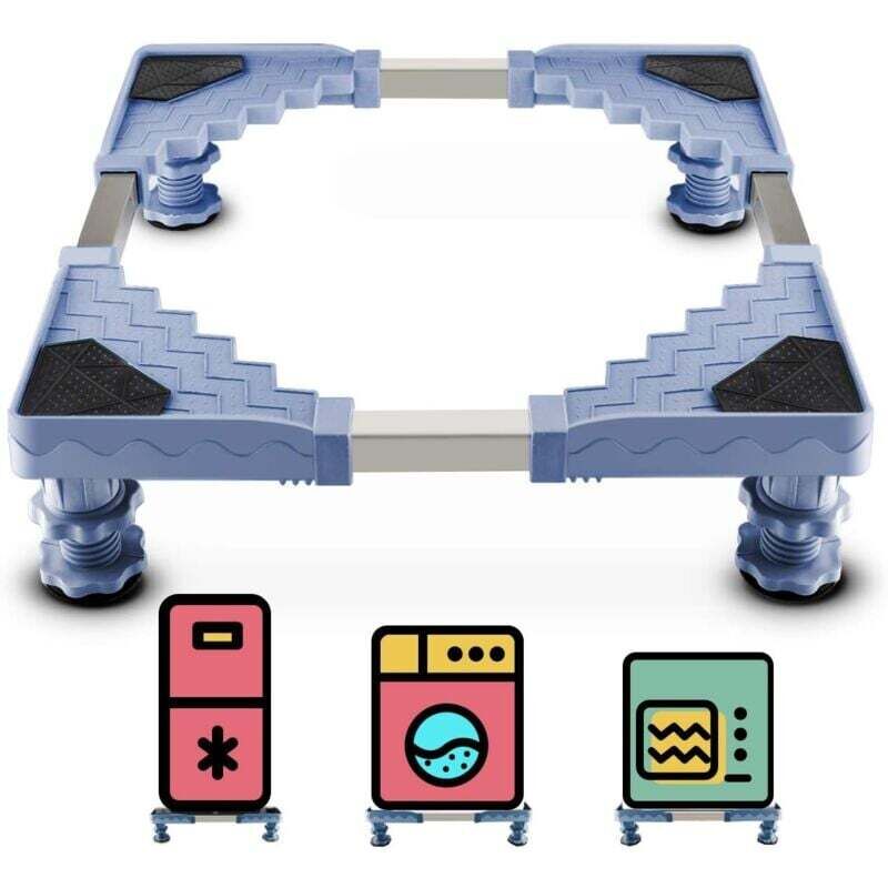 Elevador de lavadora de 50 a 66 cm con reducción de ruido para frigorífico, lavadora y secadora. Capacidad de carga: 300 kg.