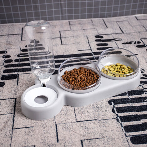 Elevated Cat Bowl Set Double Anti Vomiting Cat Bowl Inclined Kitten Bowl Wet and Dry Food Bowl for Cats and Puppies