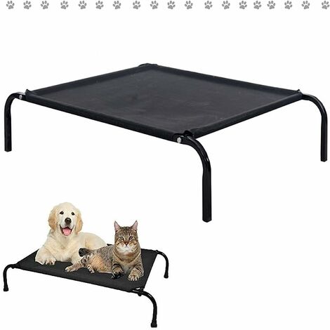 Elevated Dog Bed, Outdoor Metal Frame Raised Dog Cots Beds with No-Slip Feet & Breathable Mesh, Lightweight & Portable Indoor Outdoor Pet Beds Camping Beach Travel Use, 114cm x 76cm x 15cm