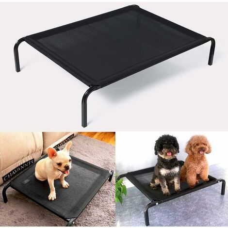 Elevated Dog Bed Portable Cooling Pet Sleeping Bed Waterproof Outdoor Raised Camping Pet Breathable Mesh Pet Bed Mat Dog Cot Sleep Bed - S