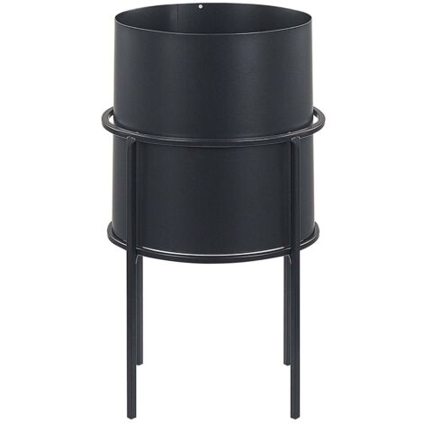 Elevated Plant Pot MILEA Metal 16 cm Black