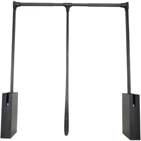 Elevateur Barre de Penderie Escamotable Tringle Relevable, Rabattable pour Armoire Barre porte-manteau Réglable pour Placard (Noir - 830-1150mm)