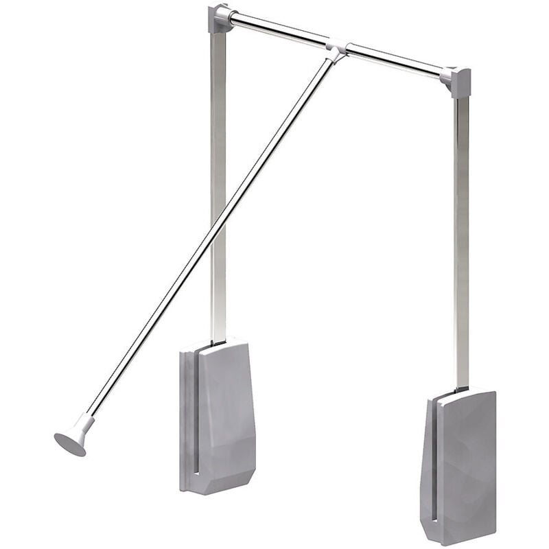 Slid'up By Mantion - Elévateur de penderie escamotable en acier - boîtier argent - largeur dressing 920-1240 mm