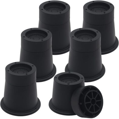 Élévateurs de Meubles Lot de 6 : Élévateurs de Lit de 7,62 cm Noir, Adaptés pour Canapé, Bureau et Lit, Élévateurs de Cadre de Lit Résistants avec Extension de Pieds de Table, Supportant Jusqu'à 589,6