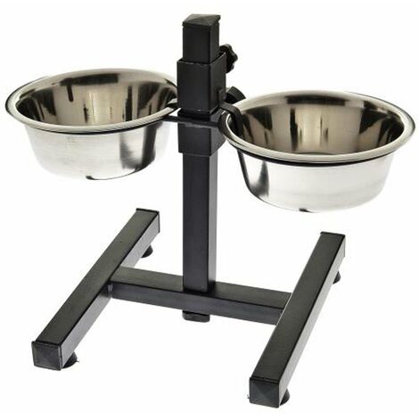 Éleveur d'artichauts 19 cm: Élévateur de gamelles en acier inoxydable laqué pour chiens et chats avec une base robuste pour des gamelles d'un diamètre de 16, 22 et 24 cm qui peuvent être achetées sépa