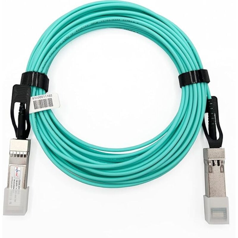 Elfcam - Câble Optique Actif sfp+ à sfp+ - 10m, aoc 10 Gbit/s OM3, Ultra Performant, Réseau Professionnels, pc
