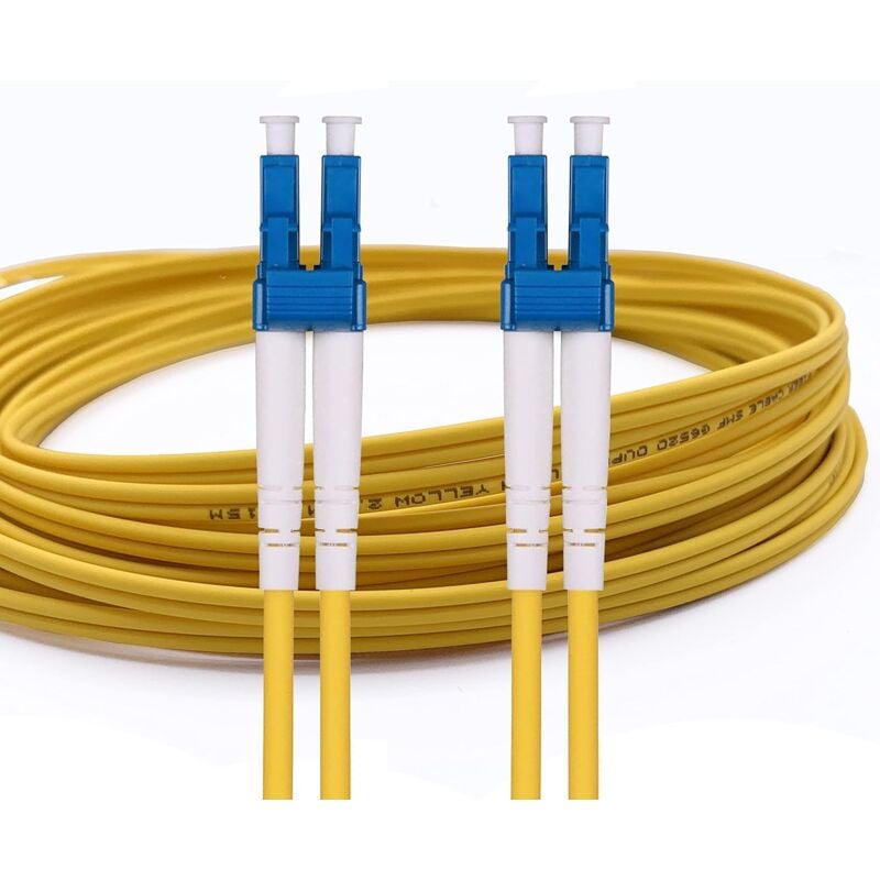 Elfcam - Cable a Fibre Optique (Jarretiere Optique) lc/upc a lc/upc, OS2 Monomode Duplex 9/125um (50M)