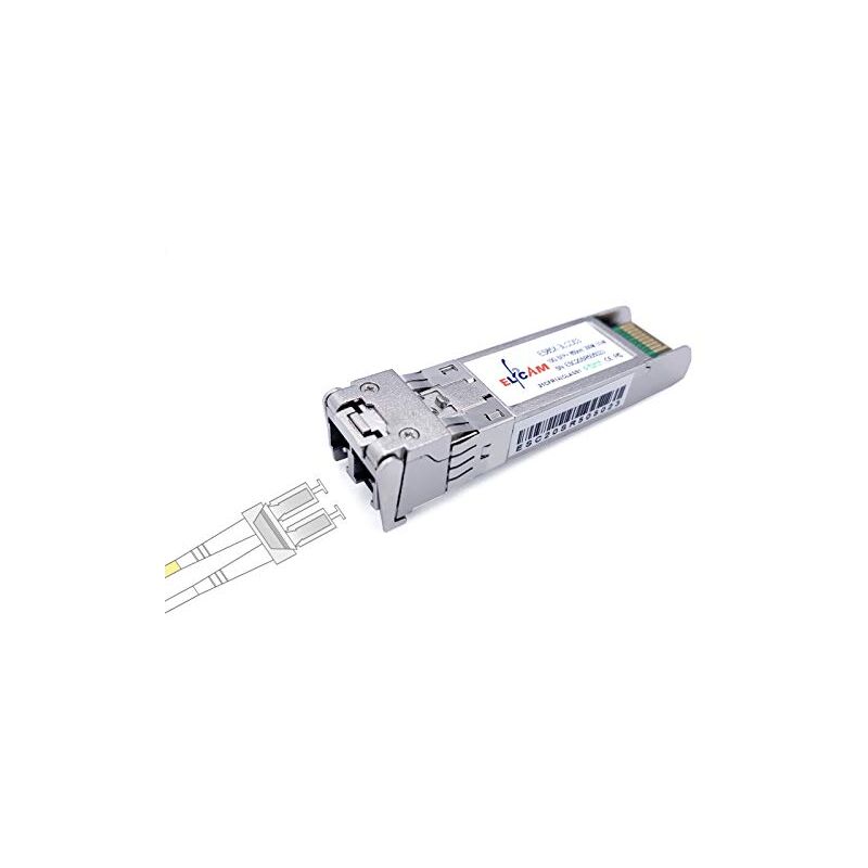 Elfcam - 10Gbps sfp+ Module de Transceiver à Fibre Optique, Dual lc Connecteur, 10Gbase-SR Multimode, 850nm 300m ddm