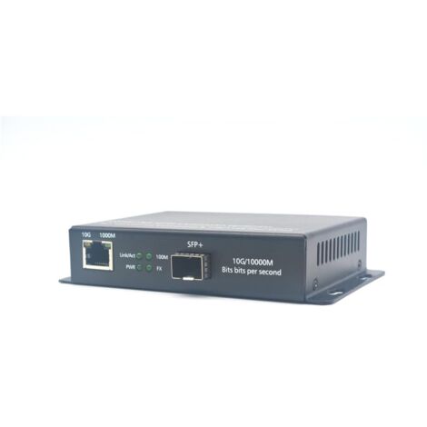 Elfcam® - 10Gb Convertisseur Fiber Ethernet avec 1x RJ45 10G Port vers 1x 10G SFP+ Port，10G Convertisseur de Média Compatible avec Freebox Ultra et Orange Livebox 6/7