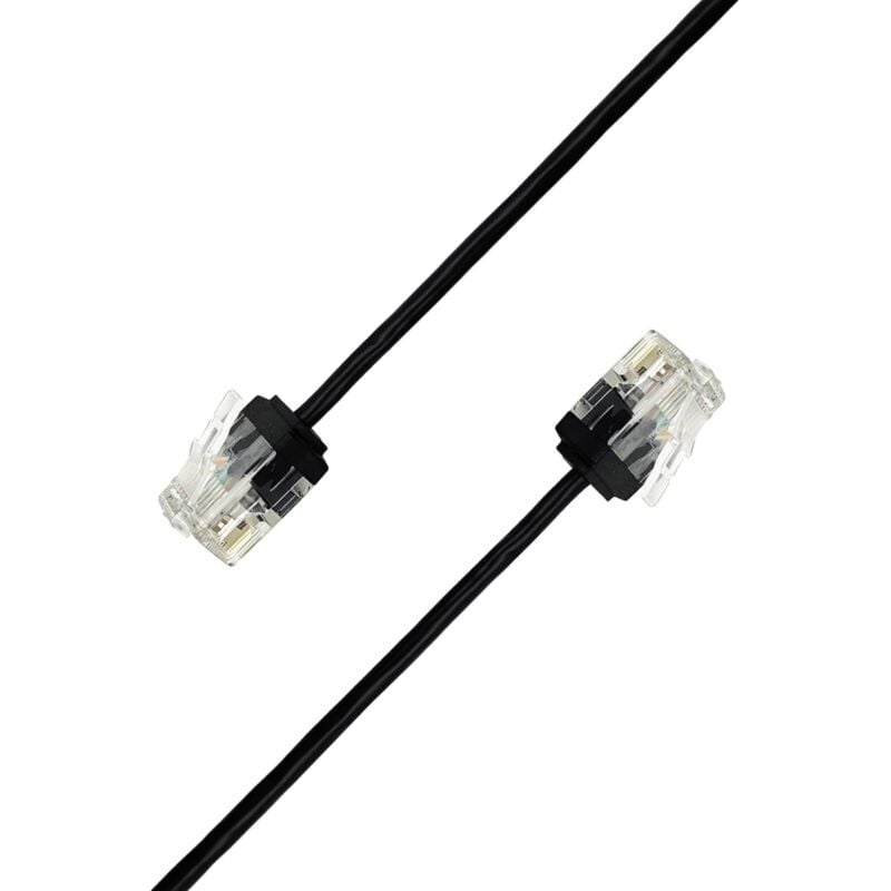 Elfcam - Câble Réseau Ethernet RJ45 Cat 6 Slim 25m (Noir) – 32AWG Ultra Fin, Réseau lan/wan, Haut Débit, Faible Encombrement – Idéal pc, Routeur,