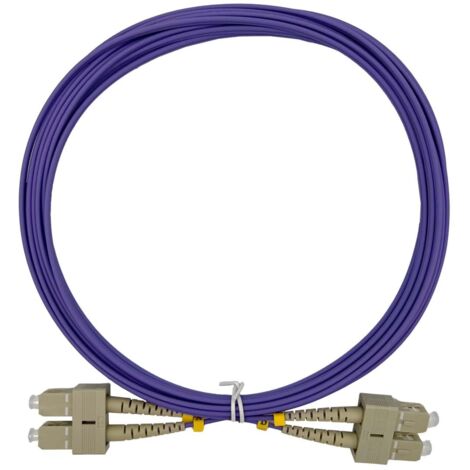 Elfcam® - 5m Câble à Fibre Optique OM4 SC/PC à SC/PC Multimode Duplex, Jarretière Fibre Optique 50/125um 2.0mm LSZH (5M)