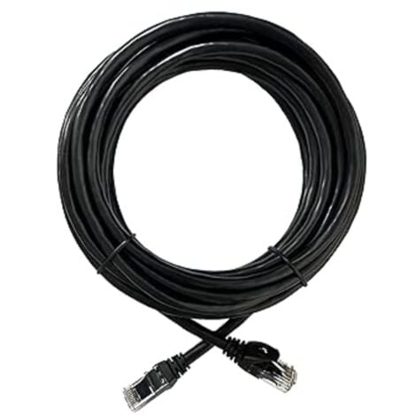 Elfcam - 60m Câble Réseau Ethernet RJ45 Cat 6 Rond Noir, 1Gbps, 26AWG, Connecteurs RJ45 Haute Qualité, LAN WAN, Ultra Fiable, Idéal PC, Console, Routeur, Modem, Box Fibre