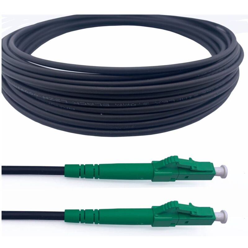 Elfcam® - Cable a Fibre Optique en Acier Blinde LC/APC a LC/APC Simplex Monomode LSZH (15M)