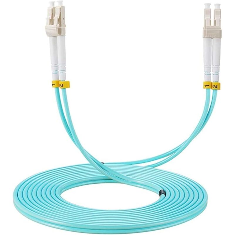 Elfcam - Cable a fibre optique lc/upc a lc/upc, OM3 Multimode Duplex Jarretiere Fibre Optique 50/125um lszh (30M)
