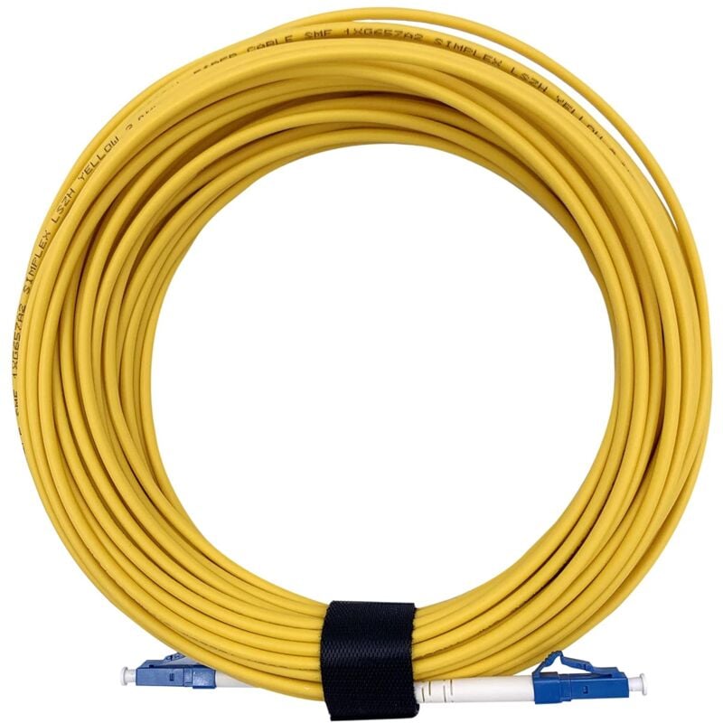 Cable a Fibre Optique lc/upc a lc/upc Simplex Monomode 9/125um, Jarretiere Optique lszh (200M) - Elfcam