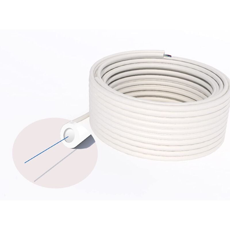 Elfcam® - Cable a Fibre Optique Monomode 9/125µm pour Installation en Interieur, Blanc (1 Fibre, 50M)