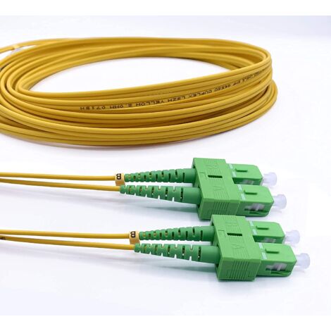 Elfcam® - Cable a Fibre Optique SC/APC a SC/APC OS2 Monomode Duplex 9/125um LSZH,30M