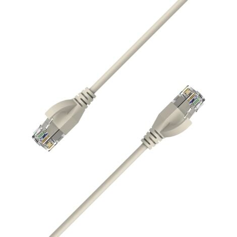 Elfcam - Câble Ethernet RJ45 Cat 6A Ultra Slim 20m Blanc 10Gbps 500MHz 32AWG OD 2,8mm Haut Débit pour PC Console Routeur Modem Serveur