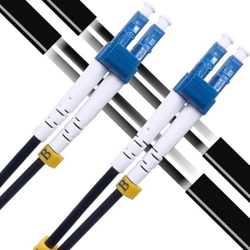 Elfcam - Câble Fibre Optique LC-UPC à LC-UPC - 30m, Jarretière Optique Ultra Performante, 9/125μm Monomode G657A2, Utilisation Intérieure et