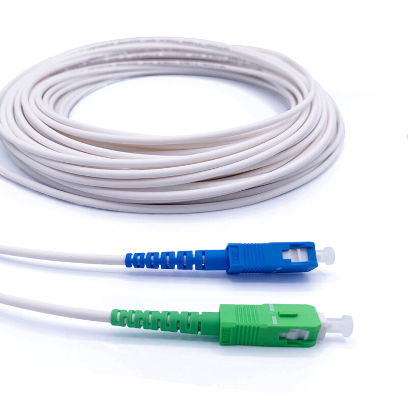 Elfcam - Cable/Rallonge Fibre Optique ( Freebox ) - Jarretiere Simplex Monomode sc-apc a sc-upc - Blindage et conn(70M)