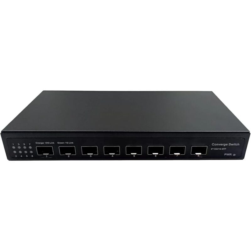 10Gb Commutateur Switch Fibre Optique Compatible avec Freebox Ultra, avec 8 Ports 10G sfp+ Plug & Play Non Géré (8 Ports 10GbE sfp+) - Elfcam